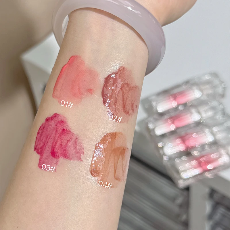 QIBEST ビューティージュースリップグレーズグミゼリーミラーウォーターグロスリップグレーズ女性手頃な価格の口紅リップグロスティント韓国化粧品