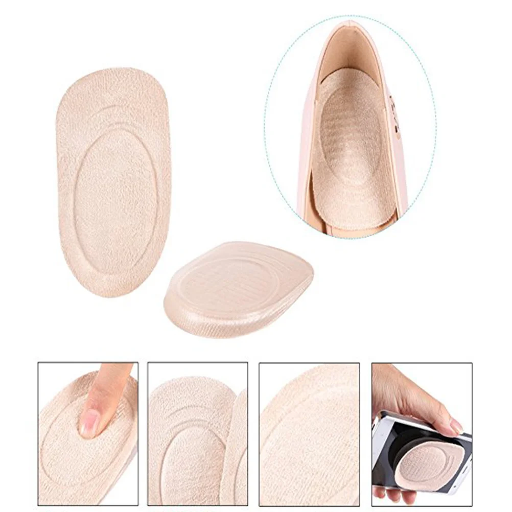 

2pcs Gel Heel Insoles Size L For Shock Absorption Self-Adhesive Foot Pads Plantar Fasciitis Back Pain Relief Ankle Support Shoe