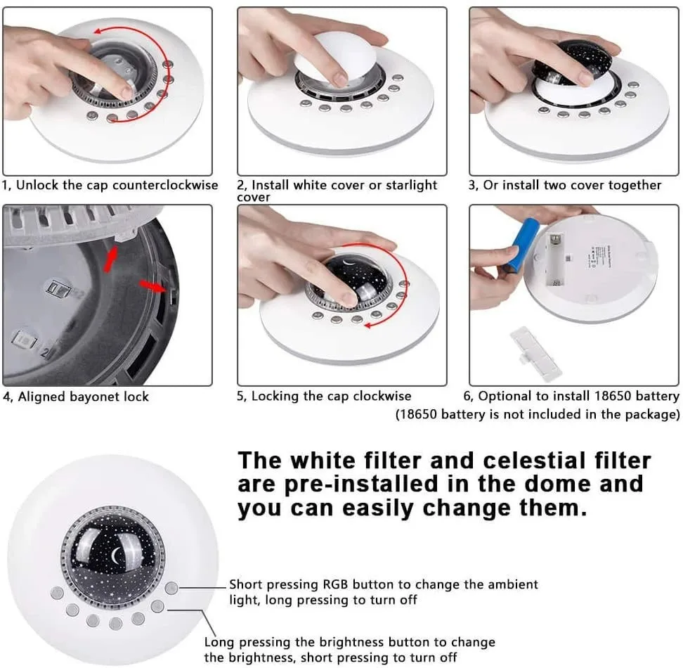 Macchina per il rumore bianco per bambini, macchina per il suono del bambino con 7 luci notturne ambientali stellate, 28 suoni rilassanti Macchina per il rumore del sonno