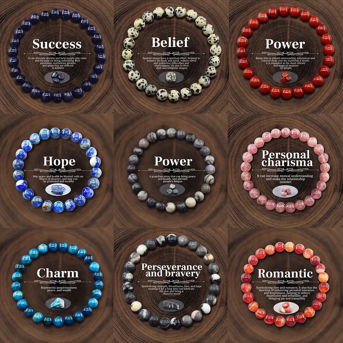 8mm Natural Stone Symbolic Bracelets For Women Men Lucky Energy Protection 7 Chakra Meditation Strand Bangles Friendship Jewelry