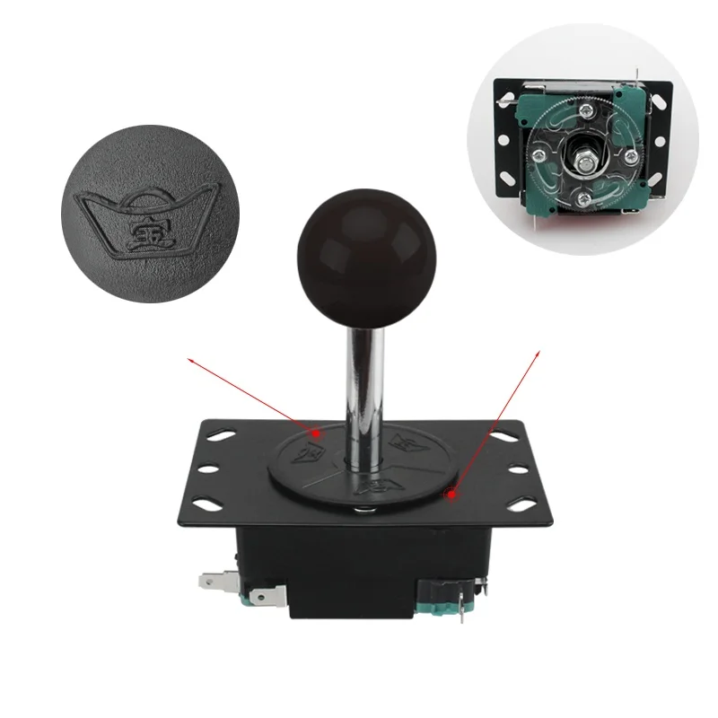 Baolian Style Joystick BLACK/Red Bat Top Switchable With Metal Handle For Arcade Game Machine