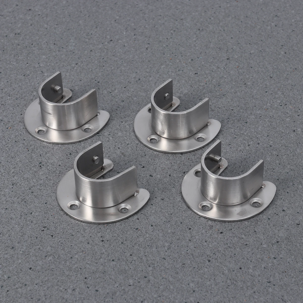 

4PCS Stainless Steel Closet Pole Sockets Heavy Duty U Brackets Oval Rod End Supports Hanging Curtain Mounts Rob
