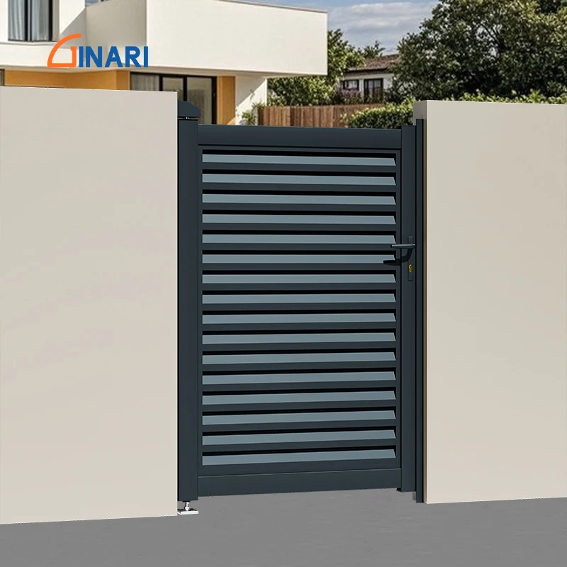 GINARI 6-Foot Automatic Barrier Gate Smart Pedestrian Door with Aluminum Frame Normal Design Small Fence Gate for House