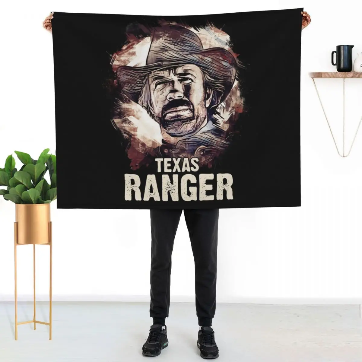 CHUCK - The Legendary Texas Ranger Throw Blanket Lightweight Warm Blanket for Travel Camping