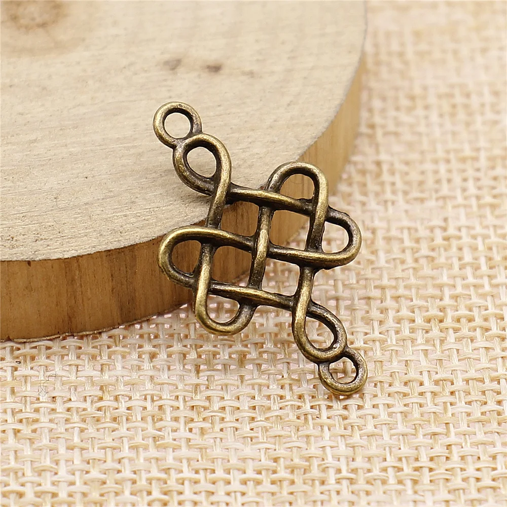 WYSIWYG 20pcs 31x18mm Chinese Knot For Jewelry Making Lucky Chinese Knot Pendants Charm Chinese Knot Connector