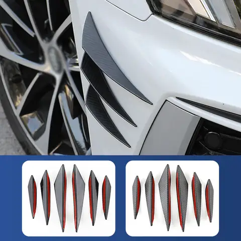 SEAMETAL 6pcs/Set Universal Front Bumper Lip Diffuser Splitter Fins Body Spoiler Car Tuning Canards Valence Chin Car Decoration 8 best sales bumper twingo - №2