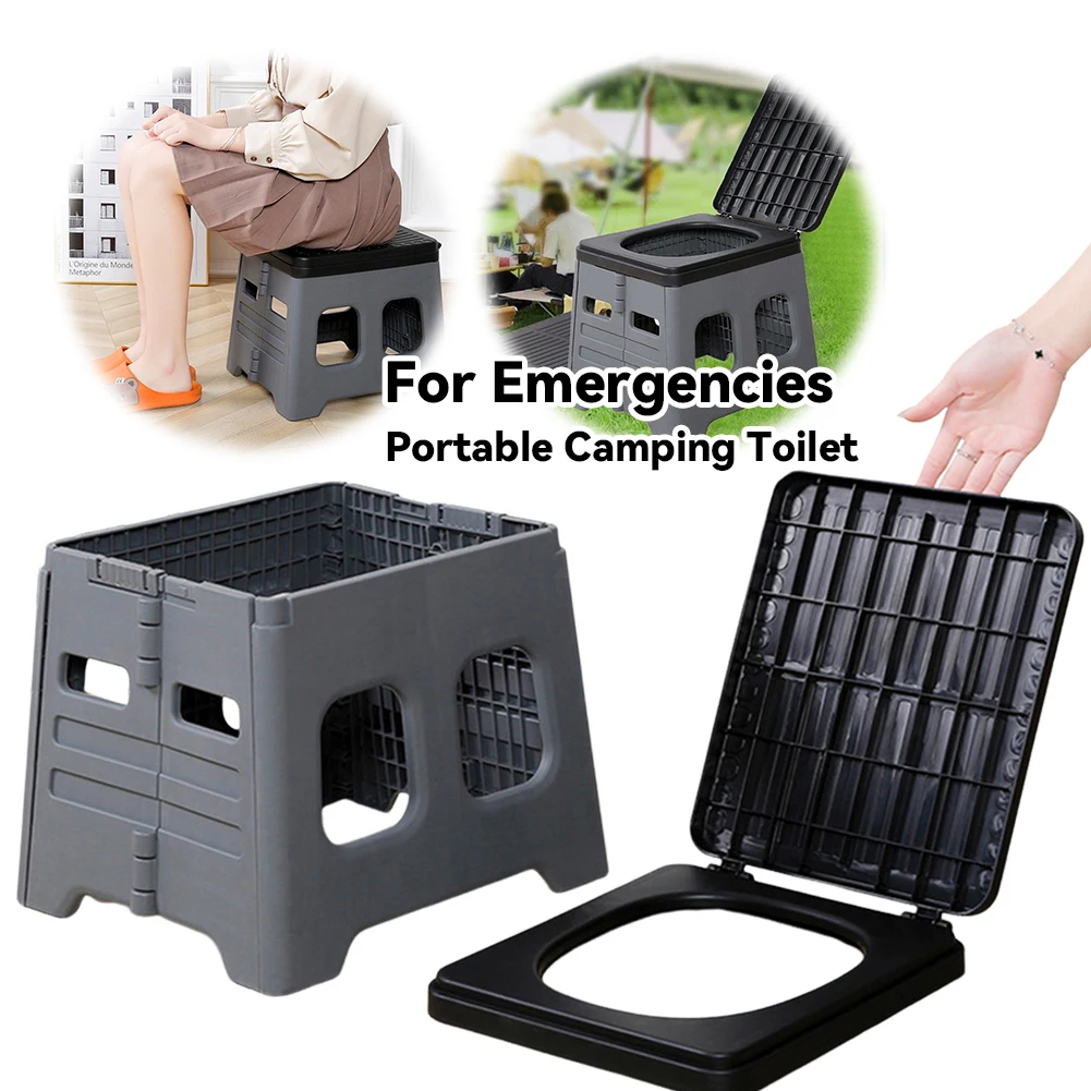 

Portable Folding Toilet with Lid Travel Portable Potty Multifunctional Foldable Outdoor Camp Toilet for Camping Travel