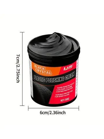 150g Plastic & Rubber Repair Paste - Black Crystal Polish for Car Scratches, Tire Shine & Interior Renewal, Anti-Aging & Fade Re