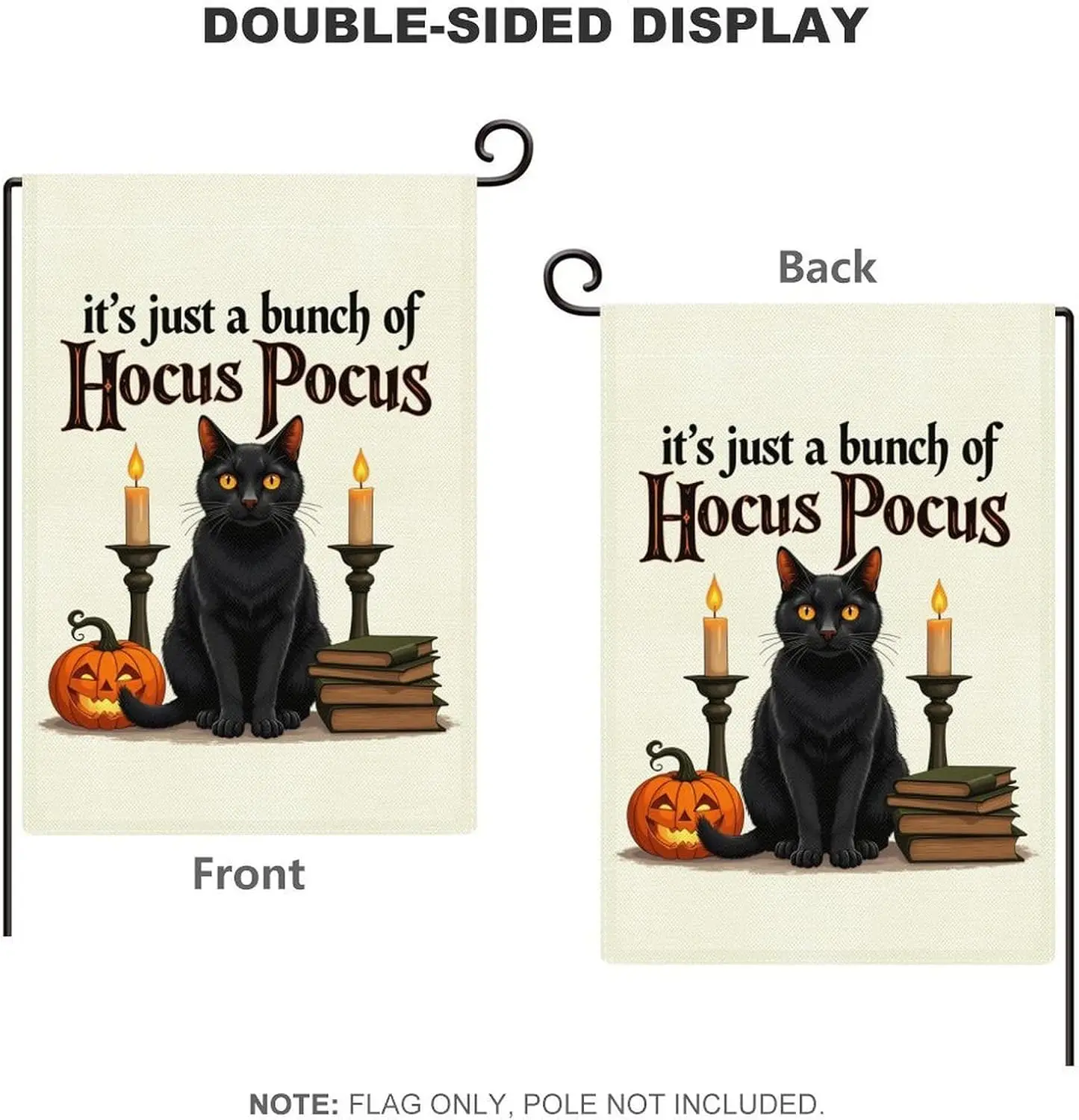 إنه مجرد مجموعة من علم حديقة Hocus Pocus مقاس 12 × 18 بوصة مزدوج الجوانب للخيش الصغير الخارجي لتزيين ساحة الترحيب DDN