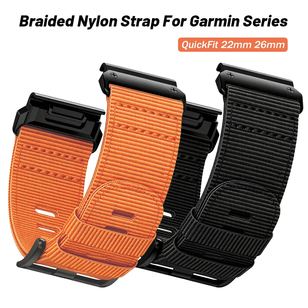 Nylon Band QuickFit 22 26mm Watch Strap For Garmin Fenix 9 7 Pro 7S 6X 6 5X Plus Tactix 7 6 5 Bracelet Correa Fenix 8 Band 47mm