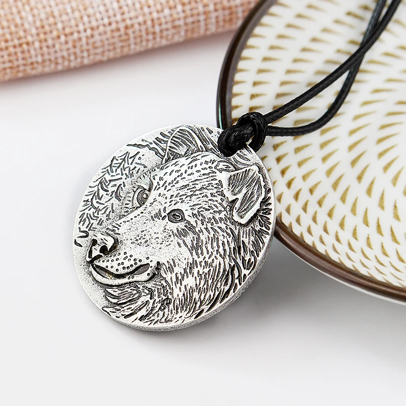 Animal Stainless Steel Nordic Viking Amulet Scandinavian Wolf Head Necklace Animal Original Pendant Necklace Jewelry Accessories