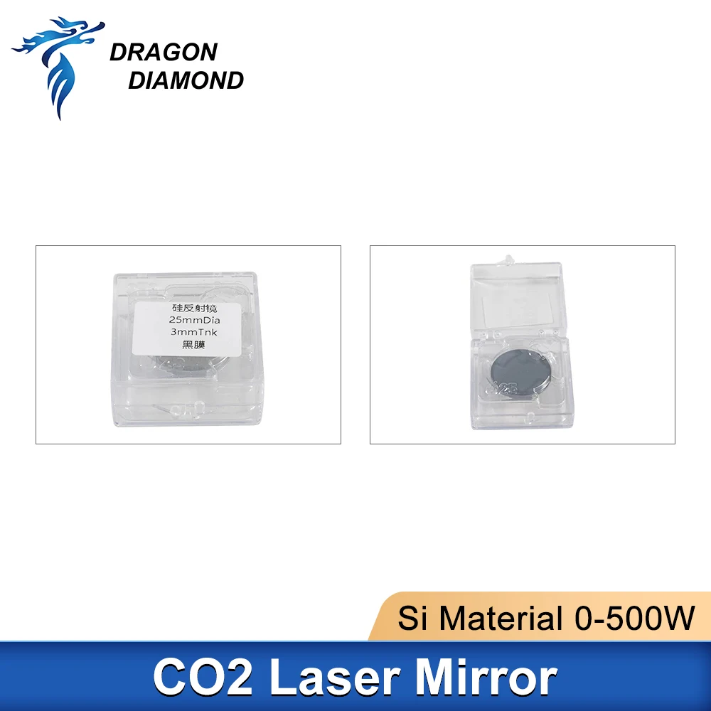 Co2 Laser 500W Si Reflective Mirrors Refiectivity 99.6% Black-Coating Reflector Lens for CO2 Laser Engraver High Quality
