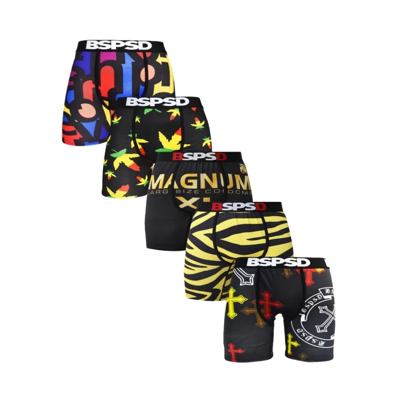 

5 шт. мужских трусов-боксеров, сексуальные, дышащие, больших размеров S-XXL, мужские трусы-шорты, нижнее белье, боксеры-брифы