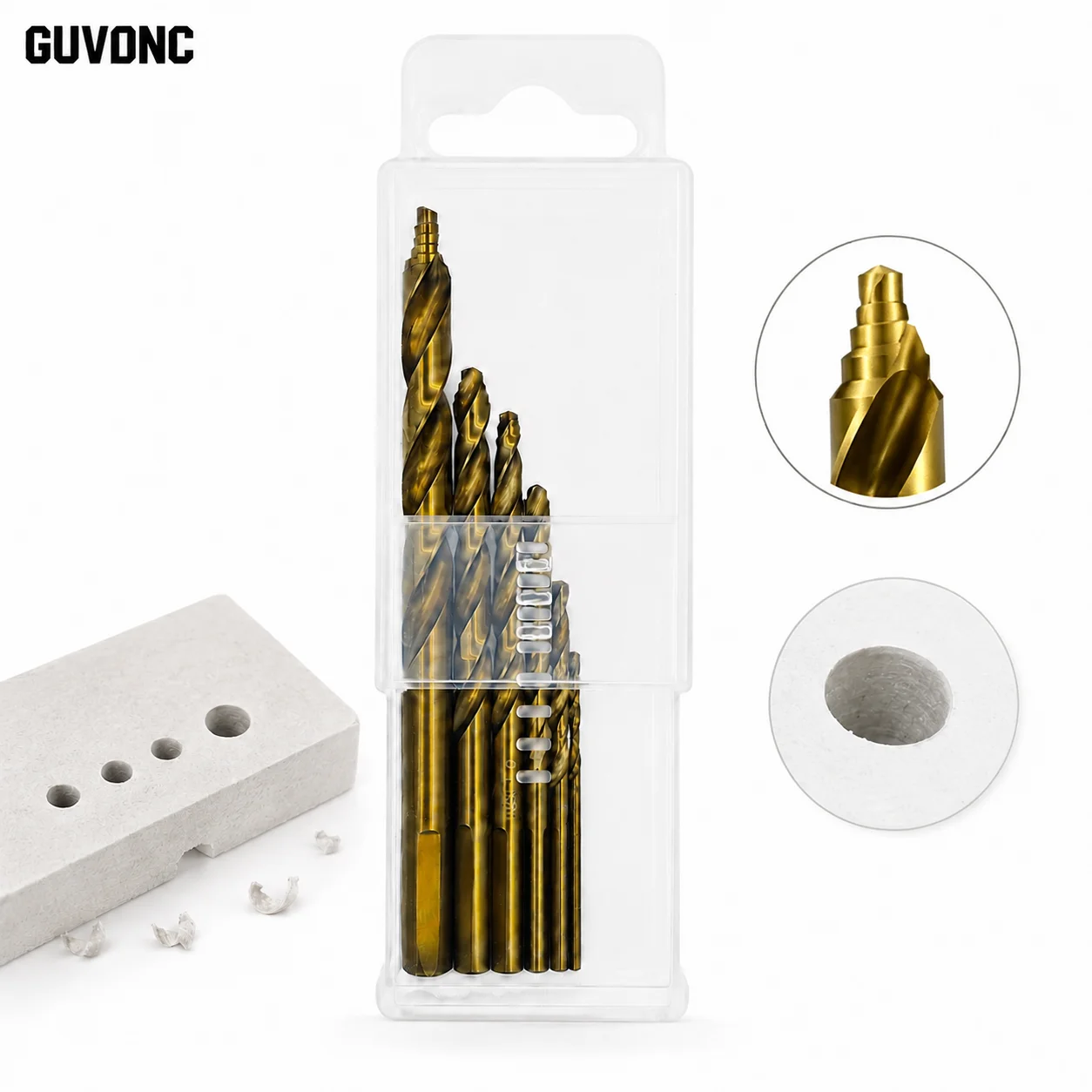 6Pcs Cobalt HSS Bit Set 2-8mm, Titanium Coated Sharp Drill Bits for Stainless Steel, Iron & Hard Metal Drilling