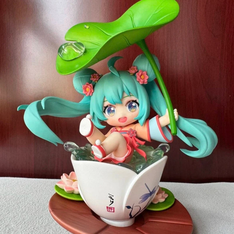 

Genuine Hatsune Miku Summer Play In The Lotus Pond Cute Trend Toys Desktop Decoration Anime Peripheral Gifts For Girl