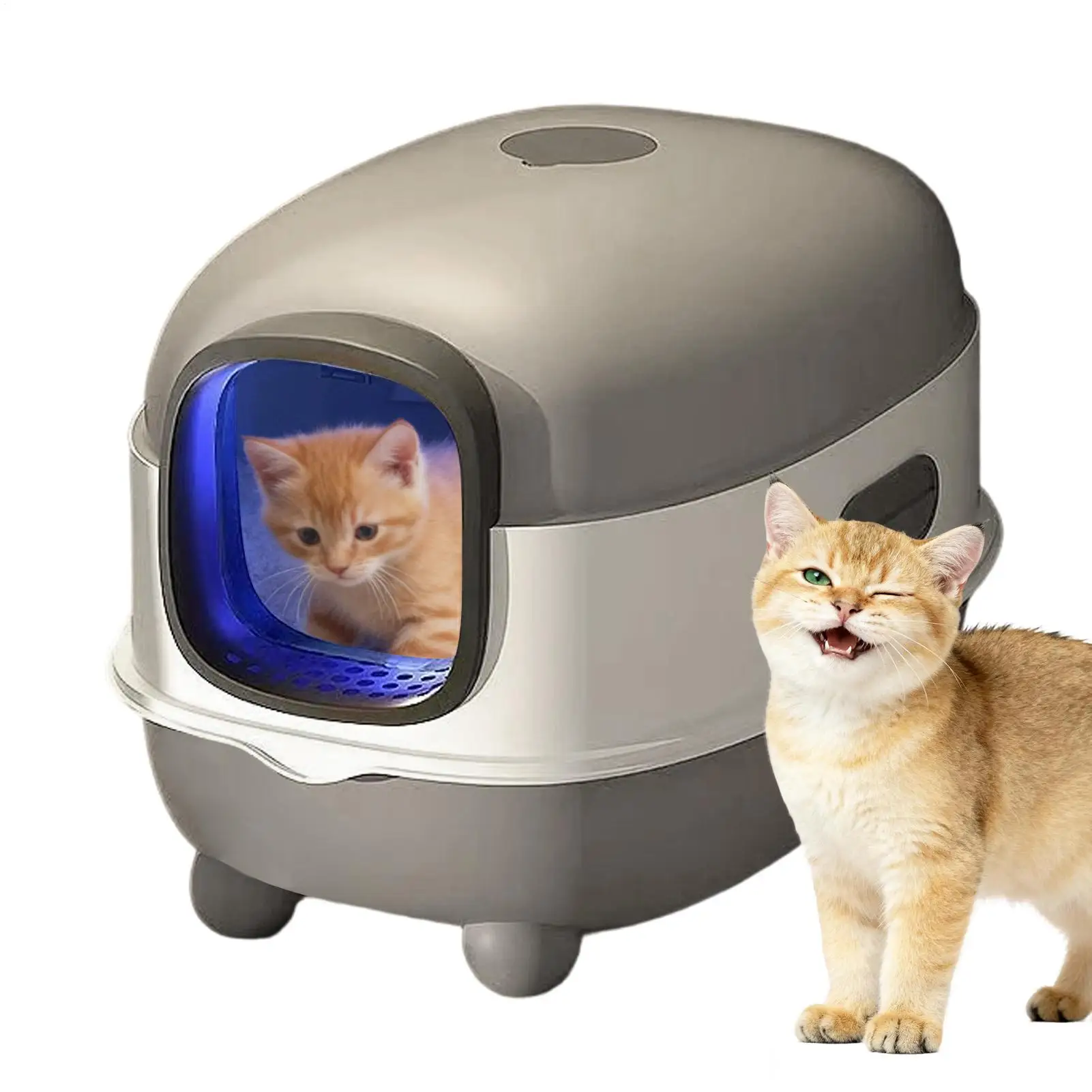Katzenklos zur Geruchsisolierung Selbstreinigende Katzentoilette für Kleine Mittlere Große Katzen Balkon Terrasse Garten Apartment