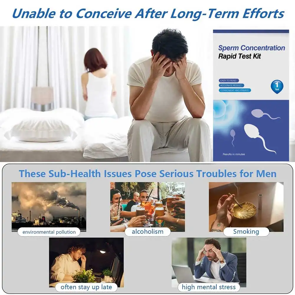 شريط اختبار الحيوانات المنوية للذكور مجموعة كشف تركيز الحيوانات المنوية - ورق اختبار جودة حركة الحيوانات المنوية السريع والسهل لخصوبة الرجال