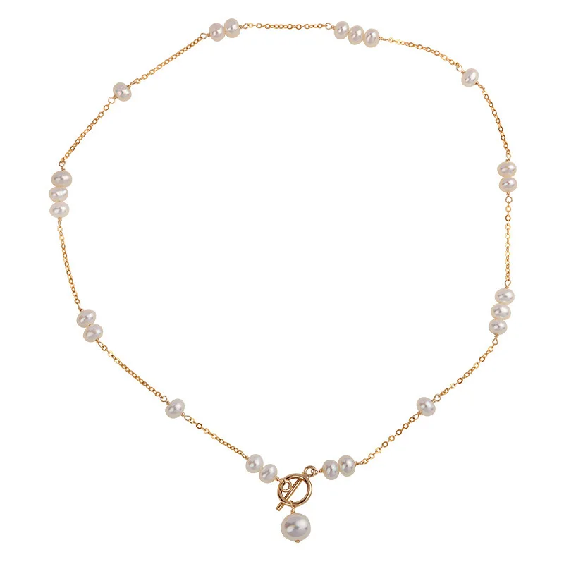 Hot Sell 100% Natural Freshwater Pearl 14K Gold Filled Ladies Chains Necklace Jewelry For Women New Year Gifts No Fade