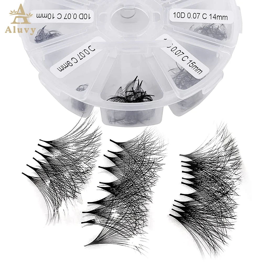 1000 Fans Loose Fan Lashes Eyelash Extensions 5D 6D 8D 10D Pointy Base Premade Medium Stem Sharp Thin Russian Volume Lashes