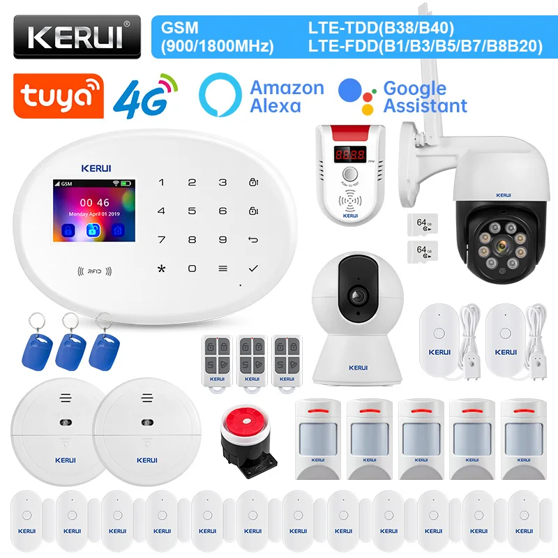 

KERUI W204 4G Alarm Panel WIFI GSM Alarm System Tuya Smart Security System Anti-pet Motion Sensor Detector Door Sensor Siren