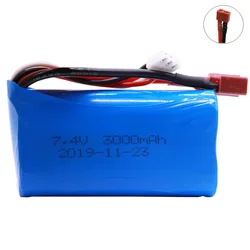 7.4V 3000mah lipo Battery 18650 2S T Plug for Q46 Wltoys 10428 /12428/12423 RC Car Spare Accessories 7.4V high capacity battery