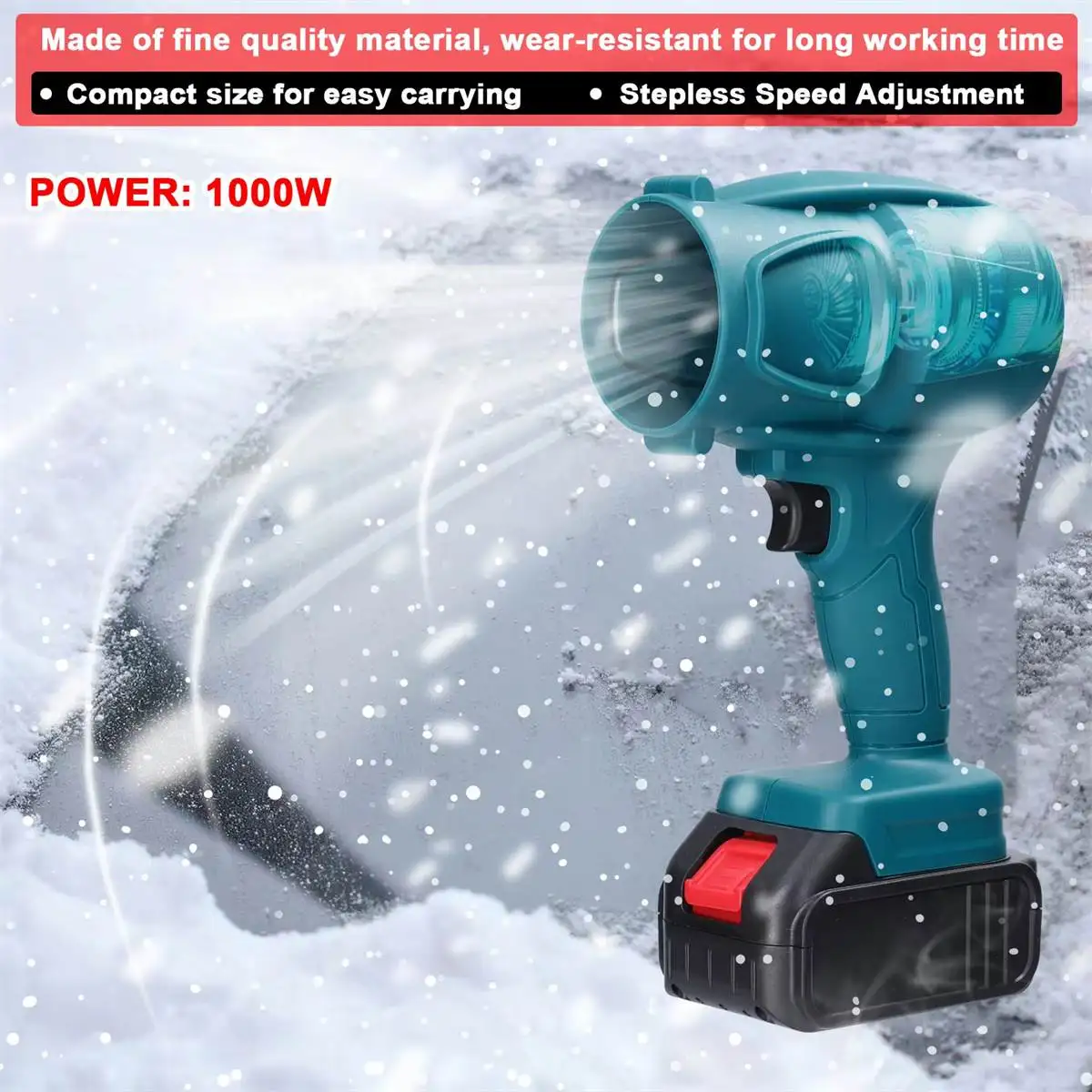 1000W Turbo Fan 500g Thrust High Power Violent Fan Bezstopniowa prędkość Turbofan Ręczna dmuchawa do liści Mini Jet Fan dla Makita 18V
