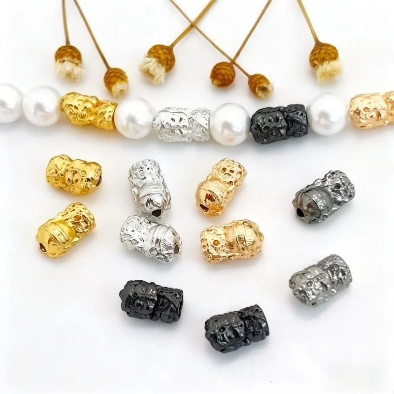 

3 Pieces of Copper Plated Tara Buddha Statue Beads DIY Pearl Bracelet Necklace Accessories Jewelry Making Materials Wholesale