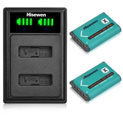 Hisewen NP-BX1 np bx1 Battery +LED USB Dual Charger for Sony ZV-1F ZV-1 RX100 HDR-AS300 HDR-AS50 HDR-CX450 DSC-RX100 II V