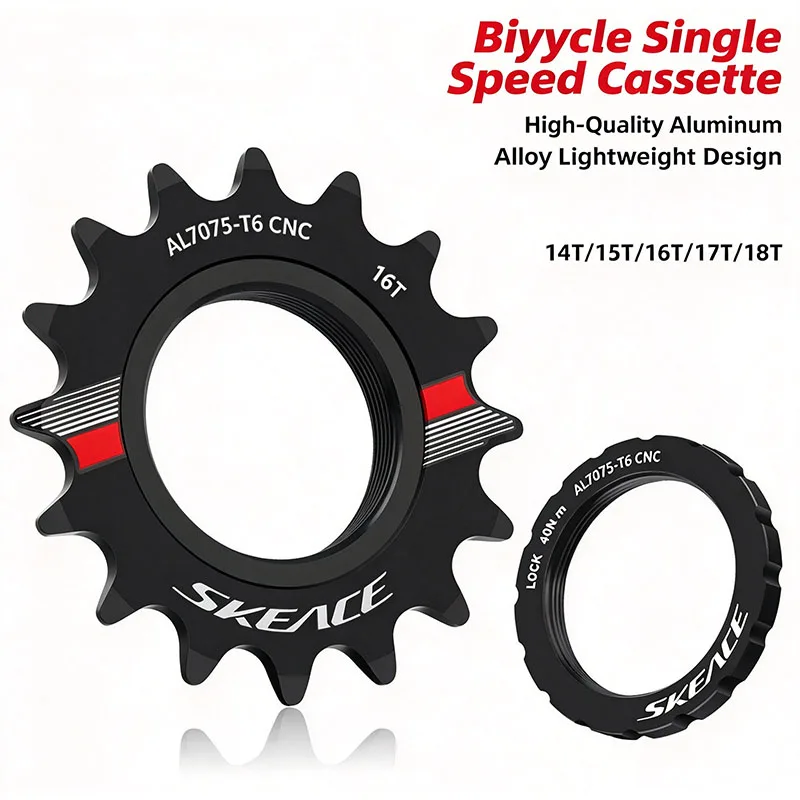 Fixed Gear Bike Cog Single Speed Fixie Bicycle Sprocket CNC Aluminum Alloy Track Bike Cog With Lock Ring 14T 15T 16T 17T 18T