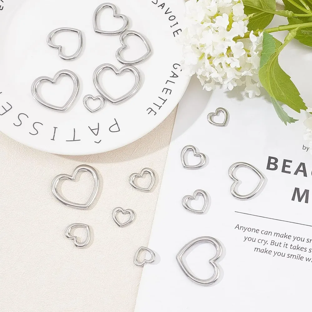 Stainless Steel Linking Rings Golden Square & Ring & Heart & Hexagon Triangle Frames Connectors Metal Jewelry Connector Links