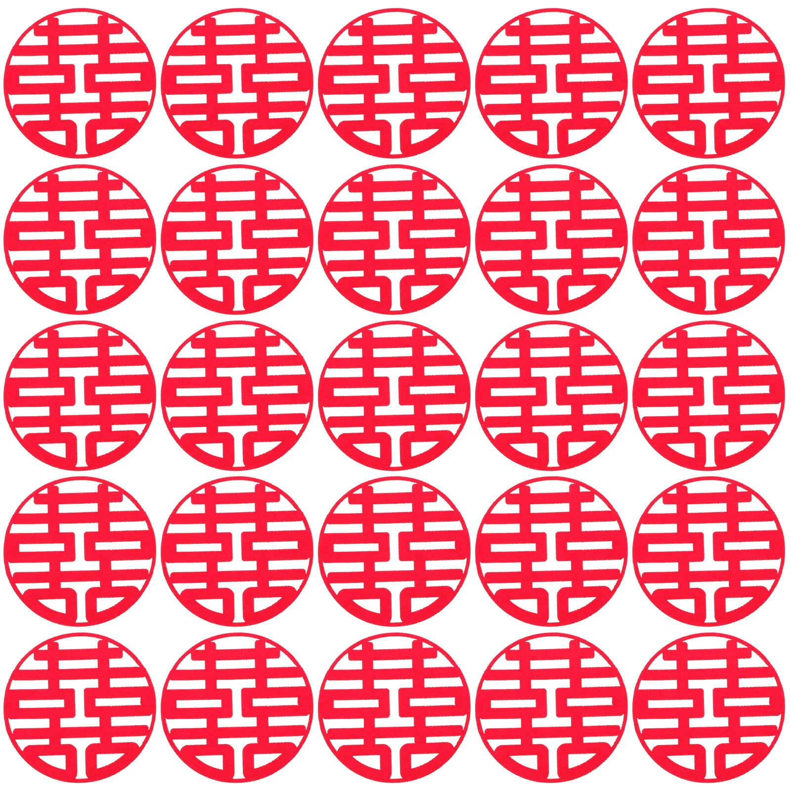 

30Pcs Chinese Wedding Paper-Cut Red Non-Woven Happiness Cut Stickers Wedding Door Decorations Traditional Xi Festival Confetti