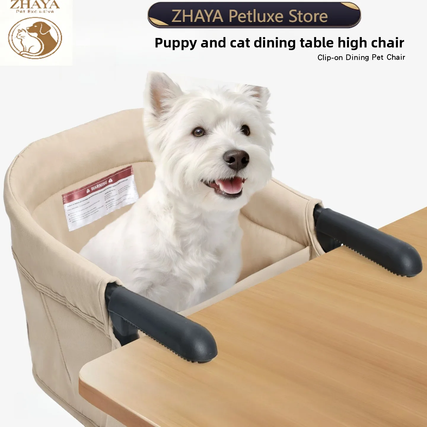 ZHAYA Portable Foldable Pet Dining Table Clip On Dog Chair Space Saving Compact Travel Eating Feeder Small Puppy