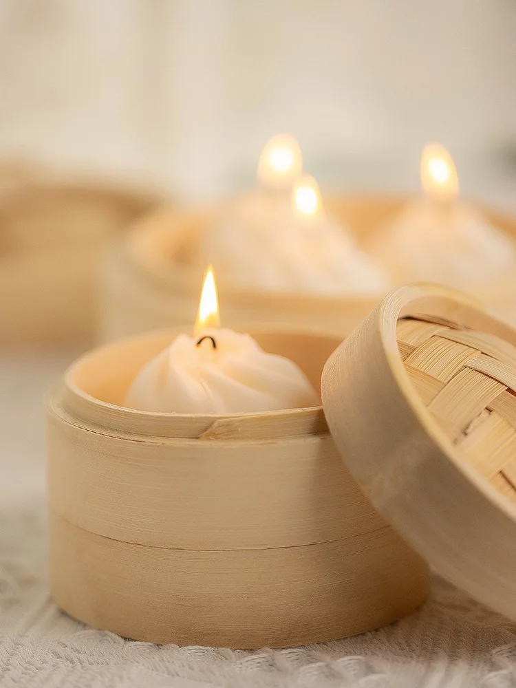 DIY Simulation Bun Candle Mold Aromatherapy Candle Plaster Mold Xiao Long Bao Silicone Soap Mold Handmade Home Craft Decoration