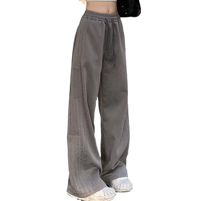 

Y2k Vintage Grey Sweatpants Women Korean Style Oversize Jogger Trousers Harajuku Streetwear Wide Leg Baggy Sports Pants