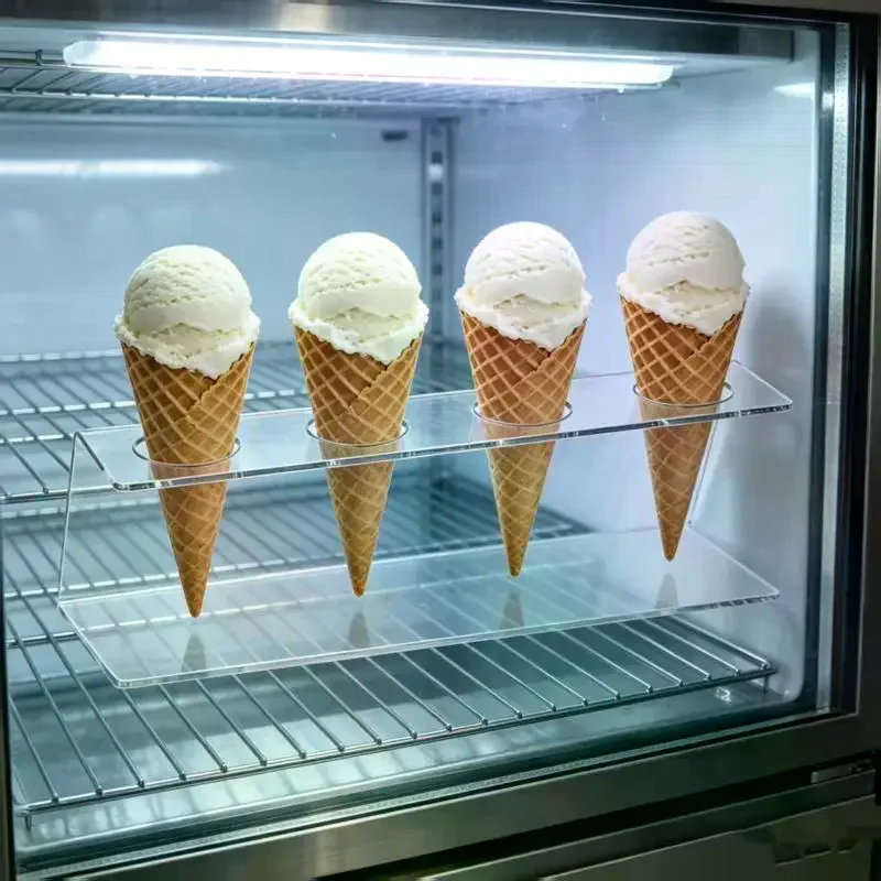 Display Ice Cream Cones: Transparent Acrylic Ice Cream Cone Holder Dessert Stand Party Display Clear Food Rack