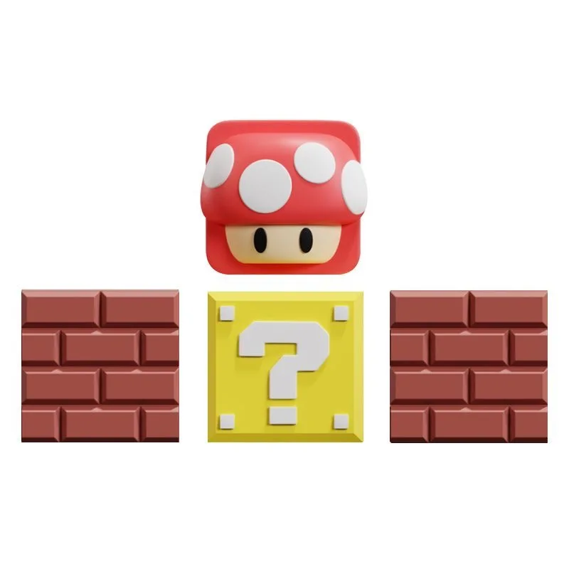 

1pcs Cartoon Mushroom Question Mark Block Brick PVC Material Personalized Custom Keycaps for MX Mechanical Keyboard