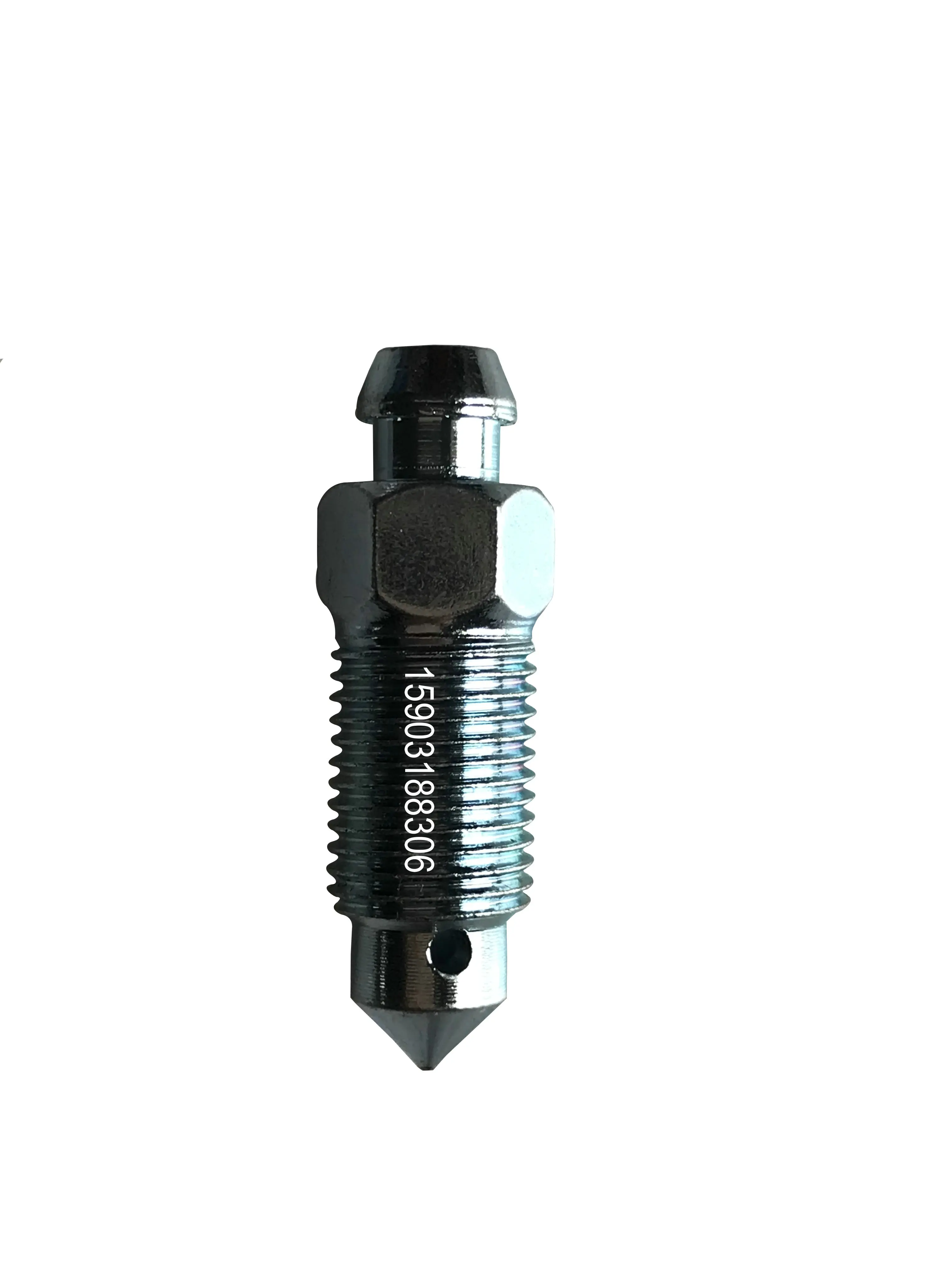 CNC Machined Iron Material Zinc Plated Bleed Nipples M10X1 Or 3/8-24 Thread Brake Bleeder Screw