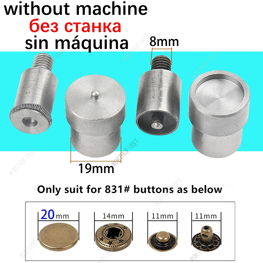 Hand Punch Persmachine Metalen Mal Voor Drukknopen Dubbele Cap Klinknagels Oogje Grommet Gereedschap Sterft Leathercraft Naaien Accessorie