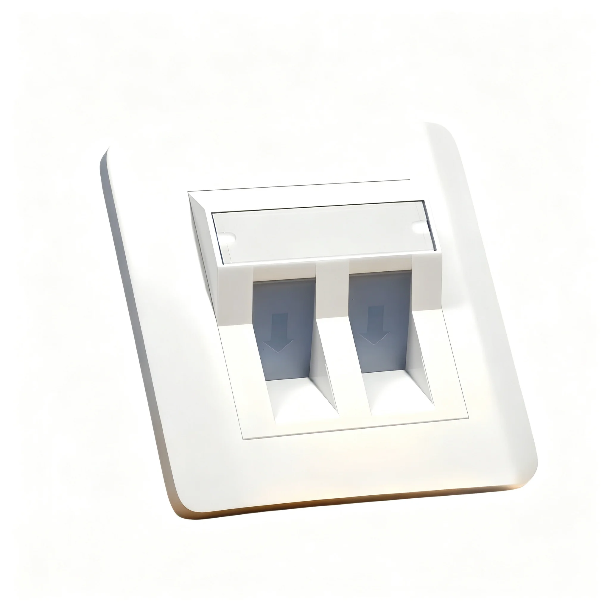 1Port / 2Port Angled Network Wall Plate, SC LC Fiber / RJ45 Keystone Jack Faceplate, FTTH Integrated Panel