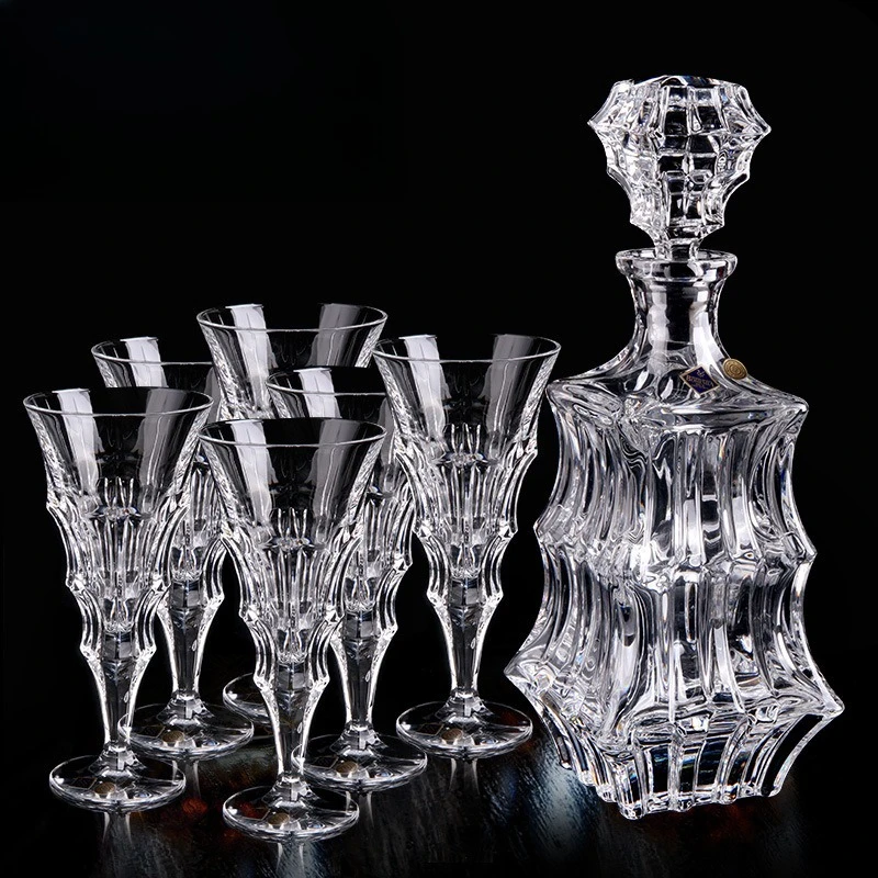 Imported crystal glass whiskey foreign wine glass wine bottle wine set high-end light luxury gift