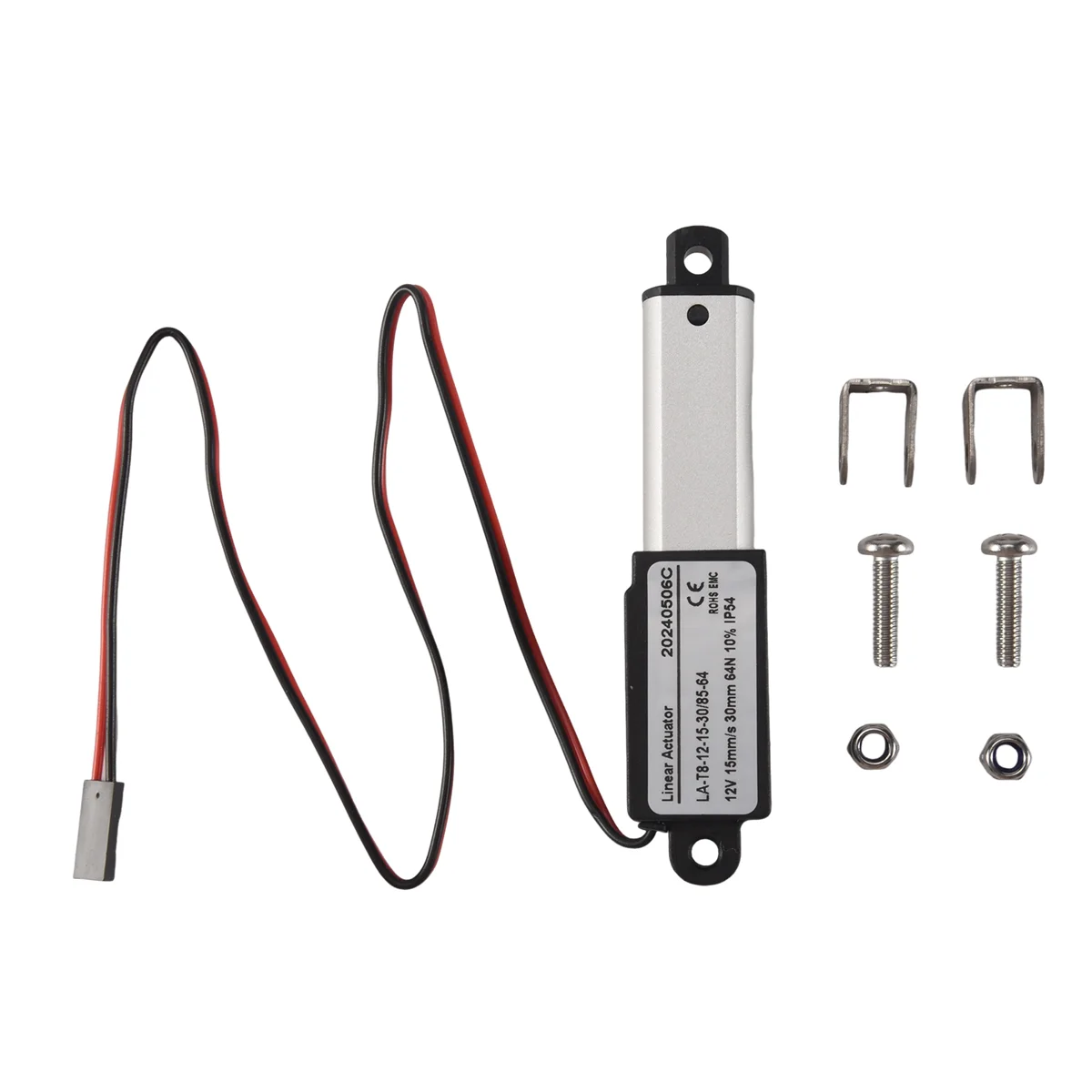 Mini atuador linear elétrico SEMOIC - curso de 1,2 polegadas, 64N/14,4Lb, velocidade 0,6 polegadas/S Mini atuador de movimento à prova d'água pequeno 12V DC