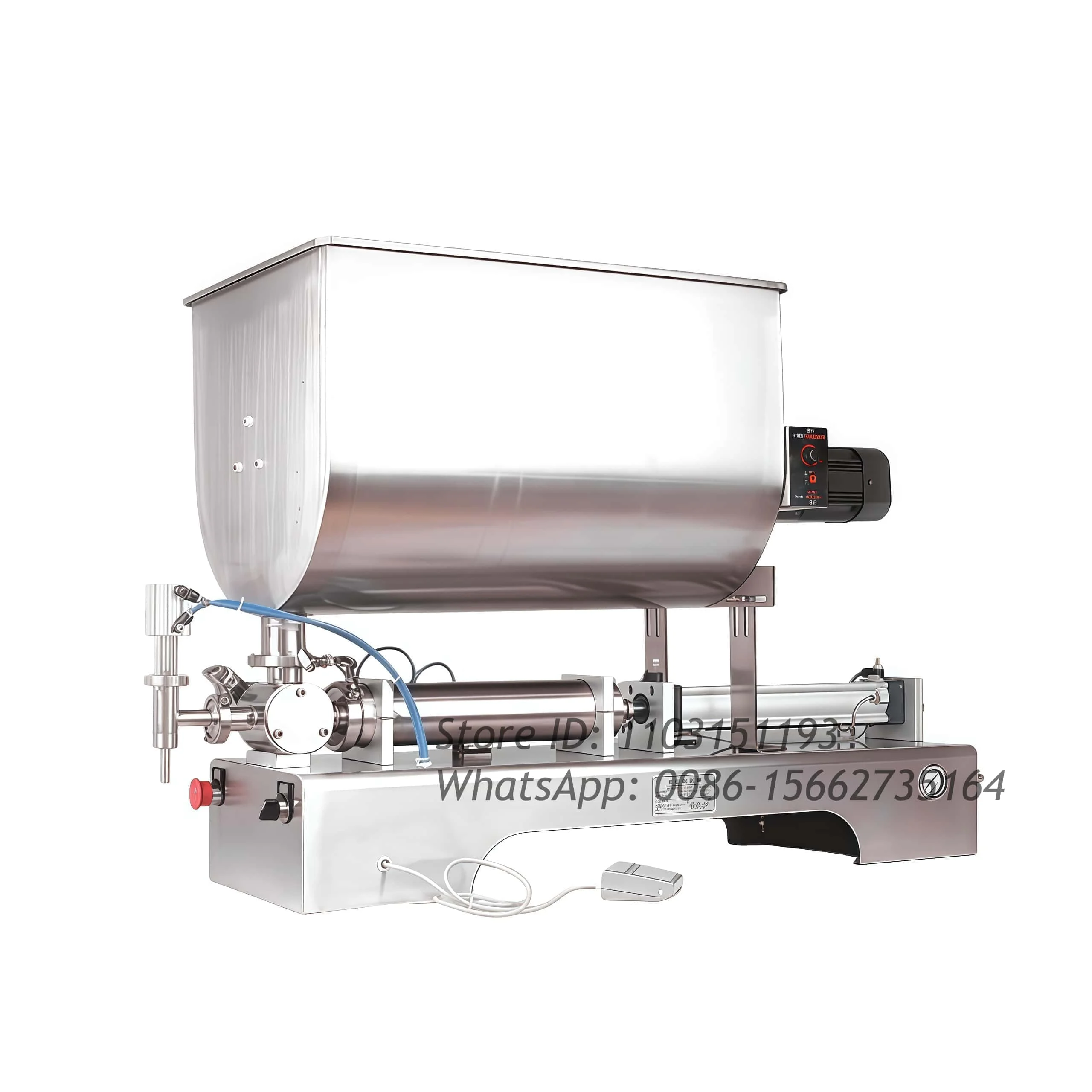Pneumatic Curry Sauce Cosmetic Cream Salsa Piston Honey Filler Peanut Butter Chocolate Tomato Paste Filling Machine With Mixer