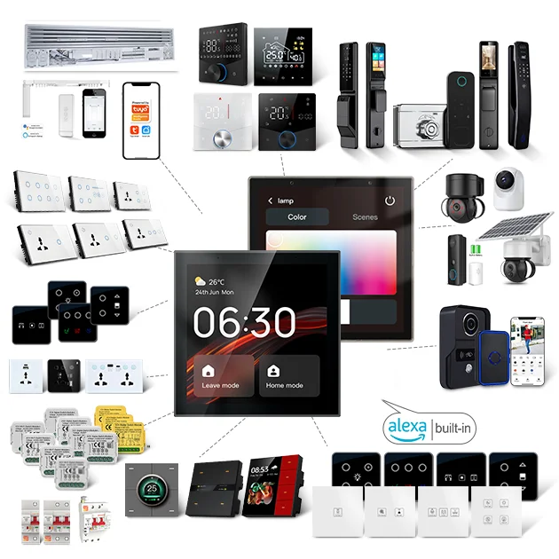 2026 4inch Smart Home Products Tuya Smart Home Automation Zigbee Device Smart Home Zigbee Gateway Control Panel Built-in Alexa