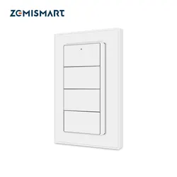 Zemismart 4 Gangs Tuya Zigbee Wireless Scene Switch Battery Powered Wall Sticker Smart Dimming Remote Smart Life App Control