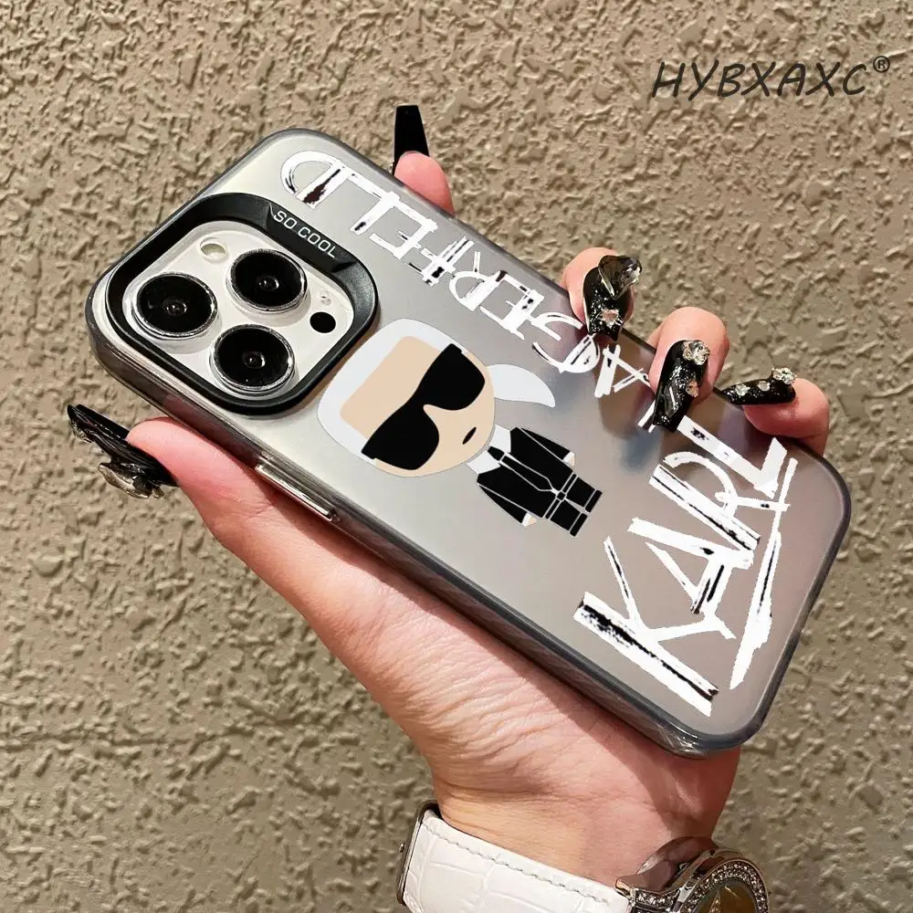 Cartoon Cool K-K-Karls-S Cute Cat Phone Case For iPhone 17 16 15 14 13 12 11 Pro Max Air Matte Laser Aurora Colorful Phone Cases