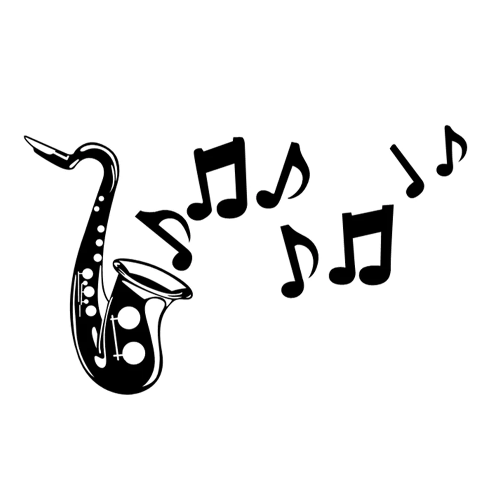 

17.1X10.3CM Jazz Saxophone Music Vinyl Decal, Instrument Theme Sticker for Car Truck Laptop Water Bottle, Decor