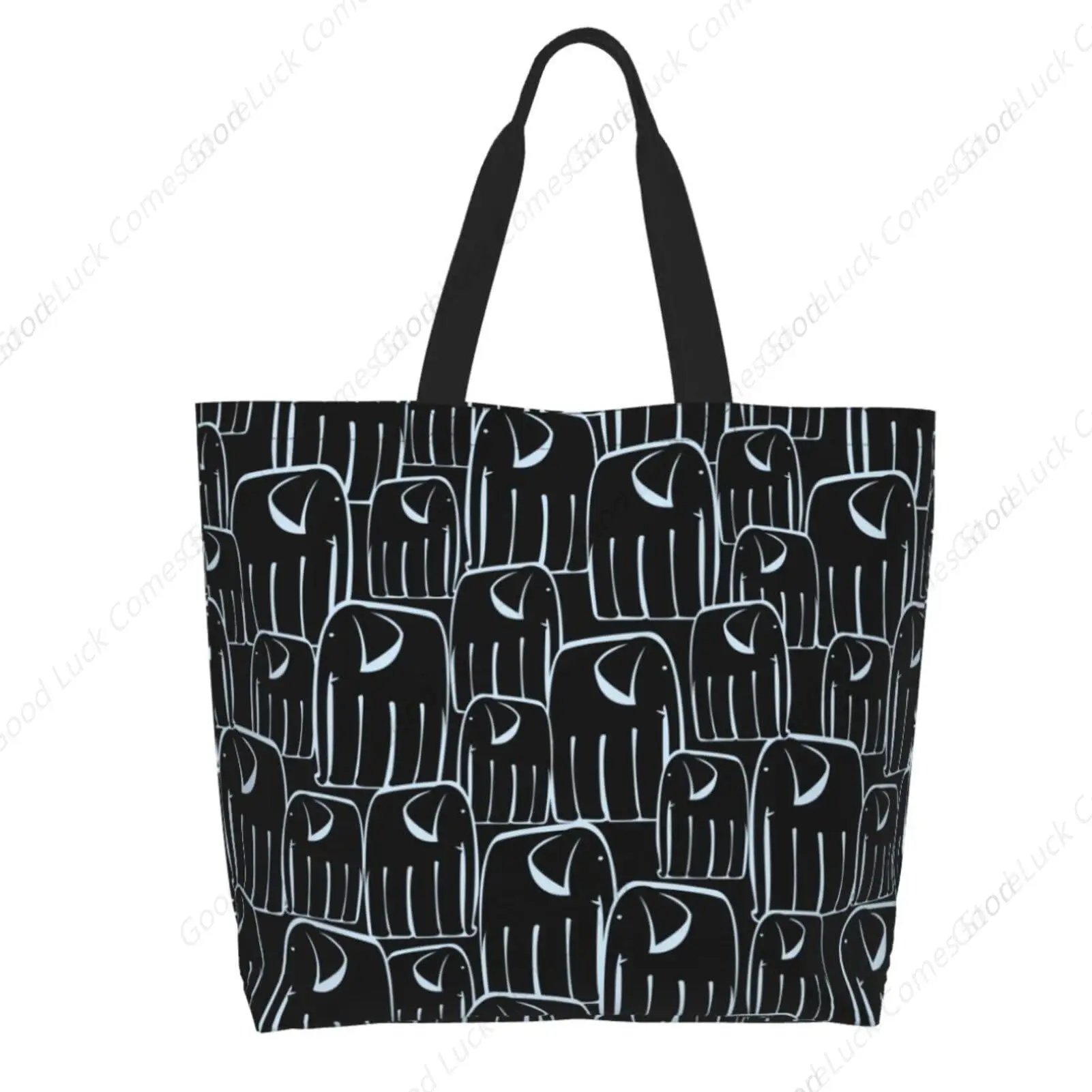 

Черная большая сумка со слоном, пляжная сумка для женщин, многоразовая продуктовая большая сумка для покупок, дорожная сумка