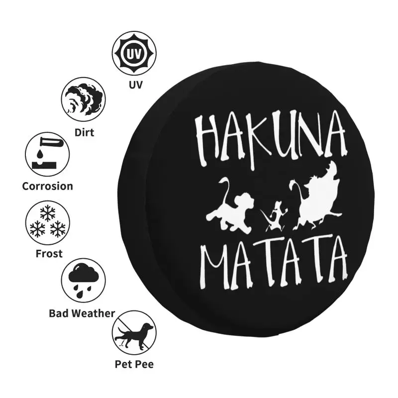 Timon Pumba Hakuna Matata Spare Wheel Cover for Jeep Mitsubishi Pajero 4x4 Trailer Custom Tire Protector 14\