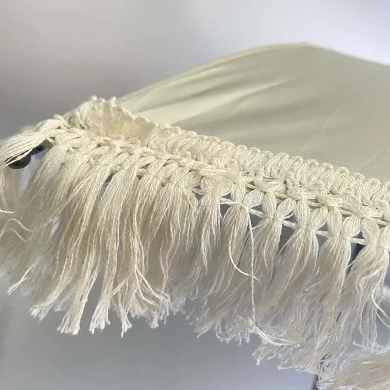 Letni parasol z ochroną UV Boho Tassel Beige Outdoor Beach Parasole przeciwsłoneczne Rekwizyty fotograficzne dla dzieci Akcesoria do wózków