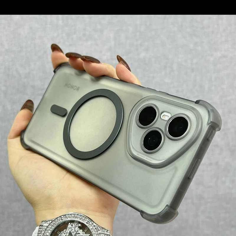 For Honor400Lite Case Airbag Shockproof Magnetic Wireless Charging Case For Honor 400 300 200 100 90 80 70 60 Pro Clear Cover - náhled 6